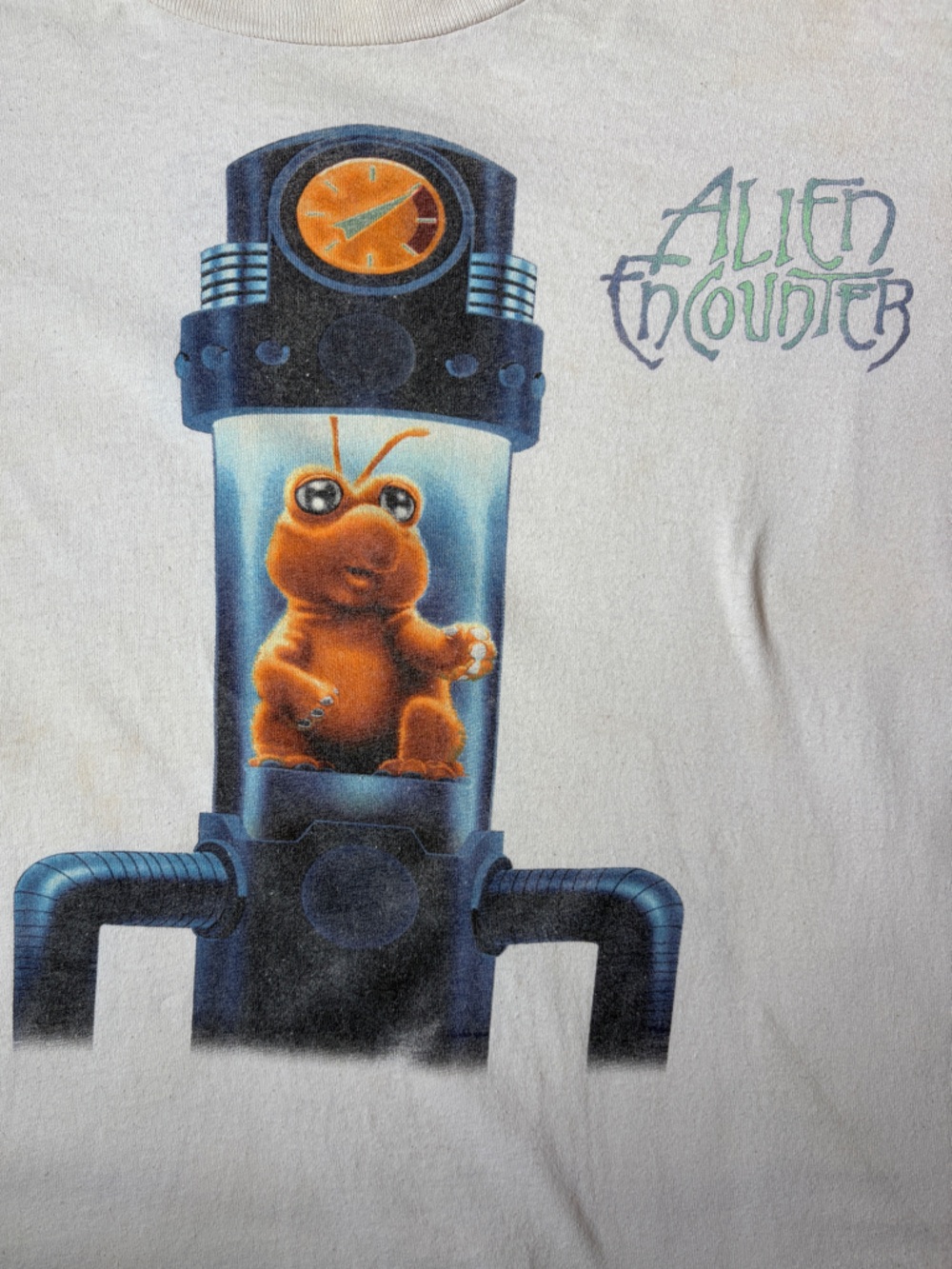Vintage Single Stitch Disney Off-White Tee Alien Encounter Character Size L/XL - Picture 5 of 12